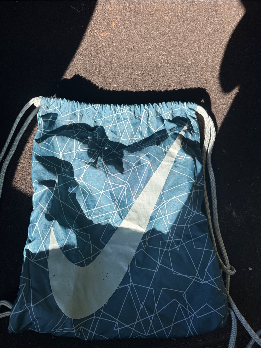 Nike Teal Drawstring Bag with White Swoosh